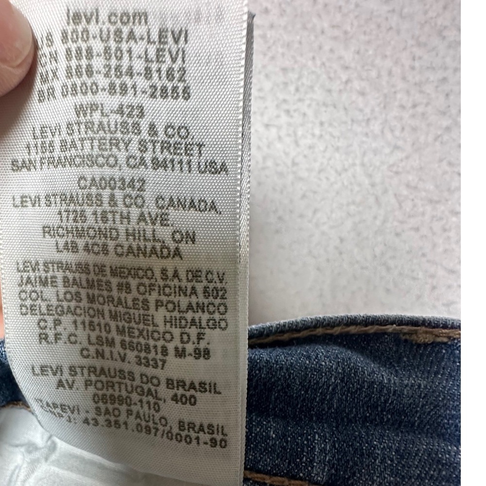 Levis 512 Perfectly Slimming Trouser Jeans Bootcut Flap Pocket Blue Size 16M - Picture 13 of 13